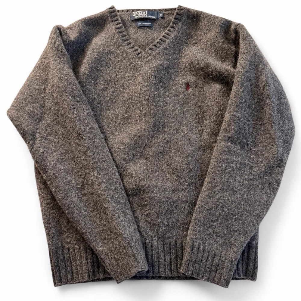 Ralph Lauren Men's Charcoal V-Neck Sweater